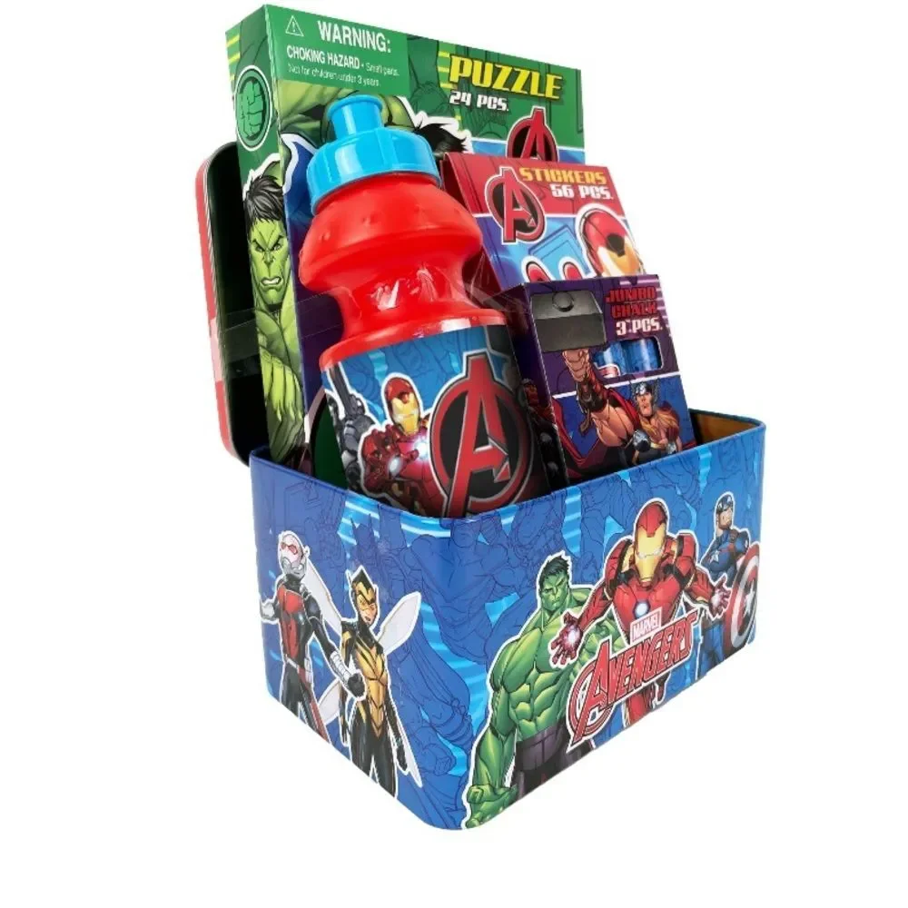 New Marvel Avengers Kids Boy Gift tin Set Birthday Holiday Festive